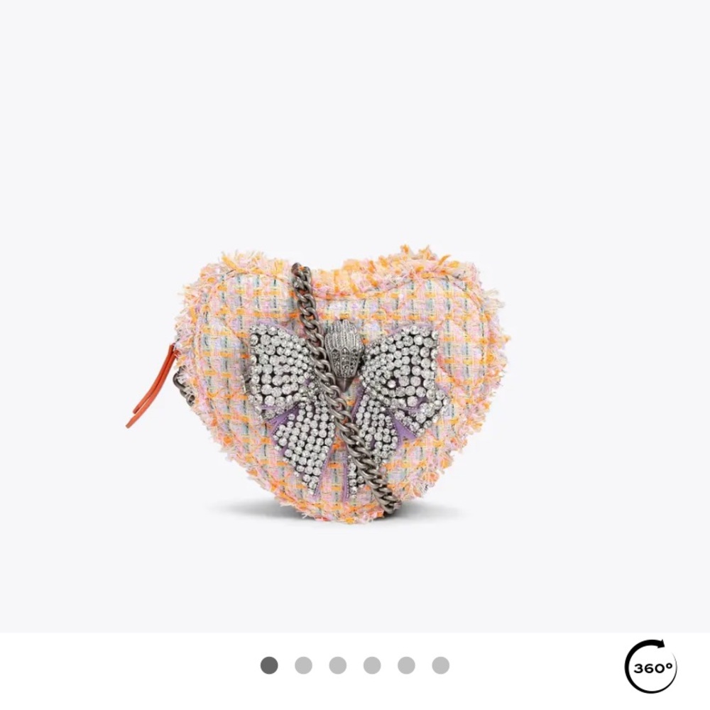 Kurt Geiger Colorful Tweed Clutch with Crystal Embellishments